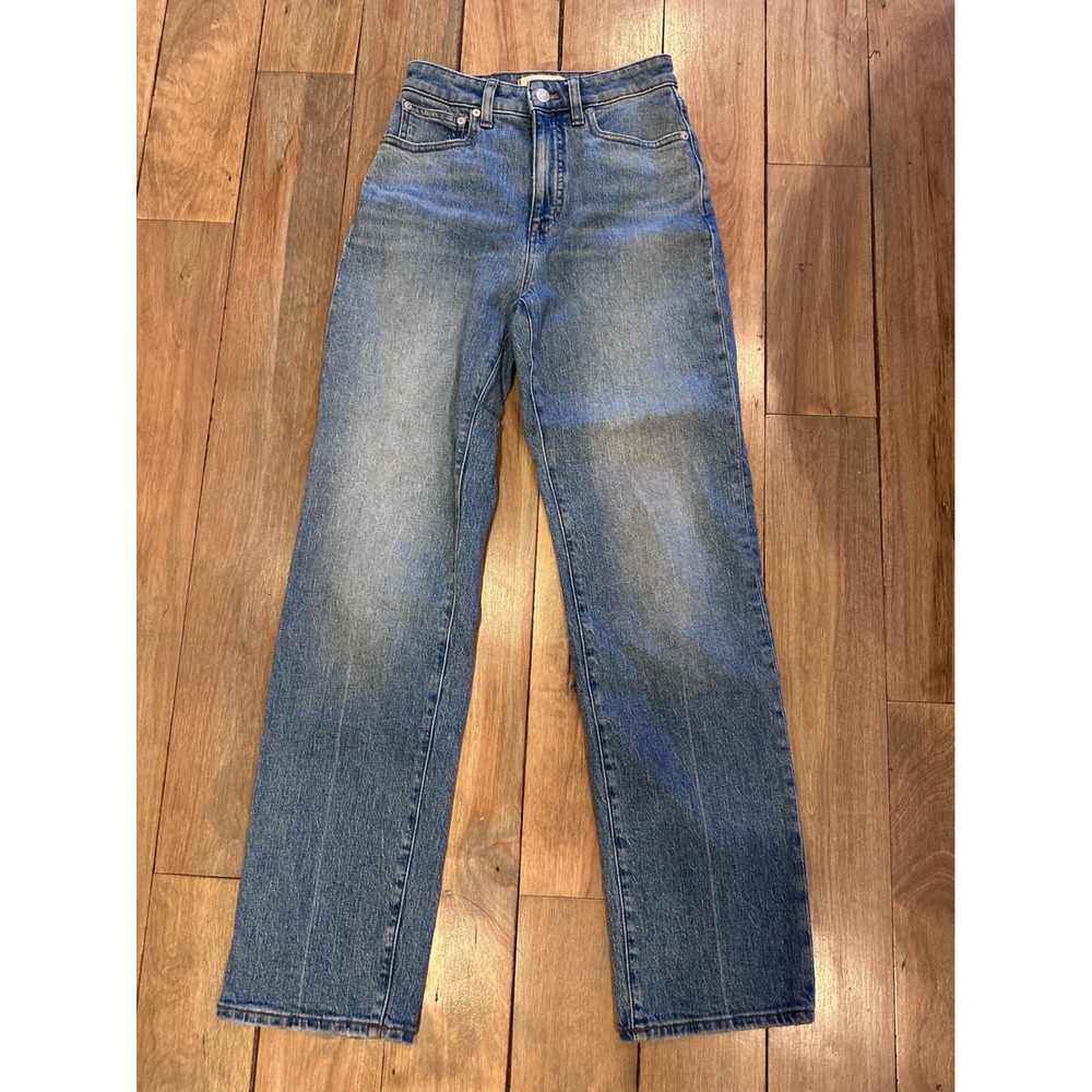 Madewell Curvy 90s Straight Jeans Medium Wash High Rise Size 24 Denim